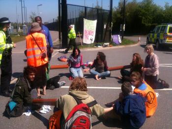 Blockading Burghfield. Photo: Action AWE